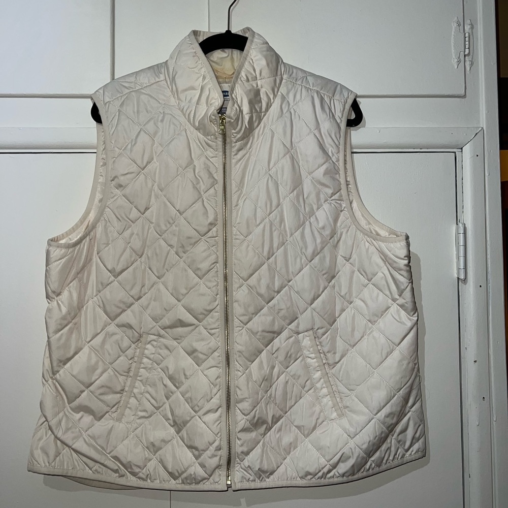 Plus Off White Quilted Vest